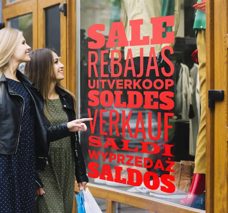 商业贴纸多语言促销贴纸 - TenStickers