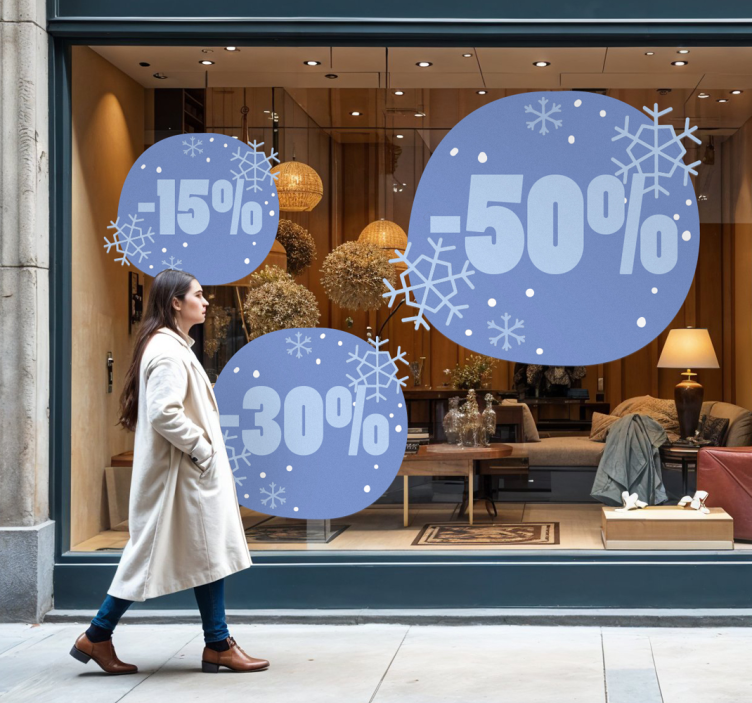 商业贴纸 冬季折扣 - TenStickers