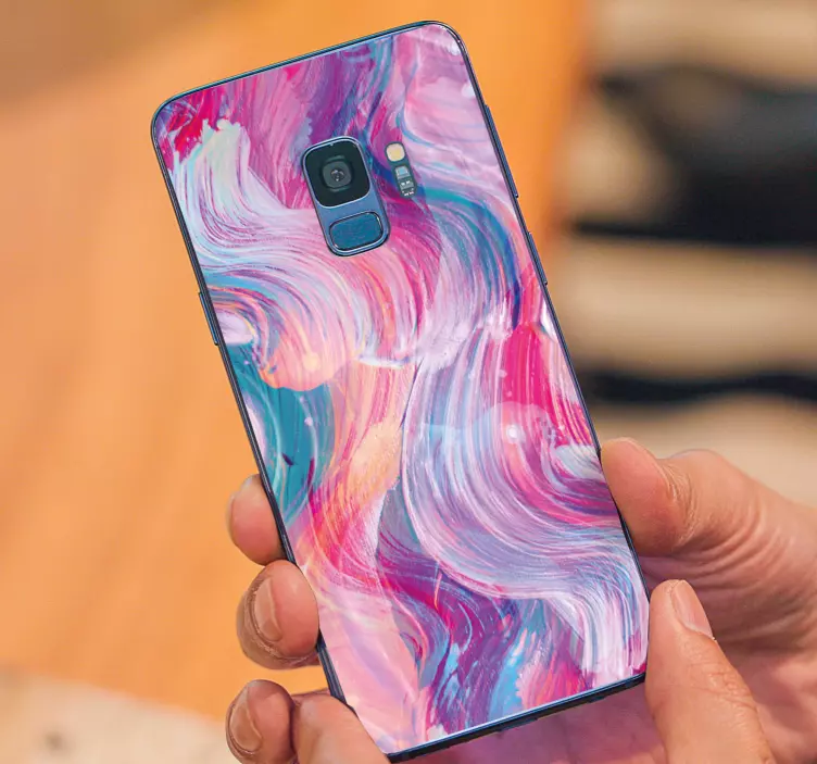 贴纸 三星 紫色笔触图案 - TenStickers