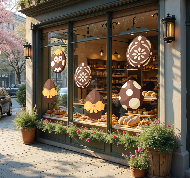 贴纸 店前标志 巧克力复活节彩蛋 - TenStickers