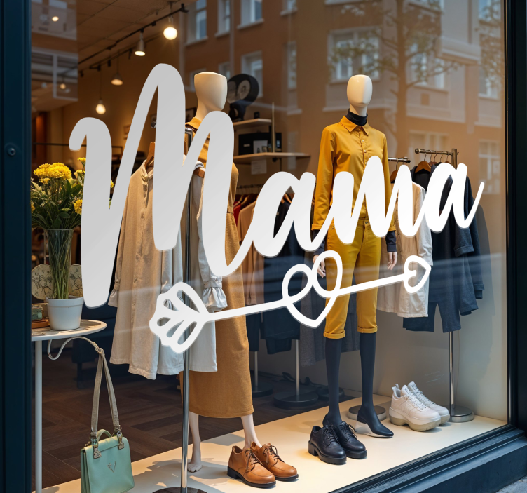 贴纸 店前标志 妈妈的爱 - TenStickers