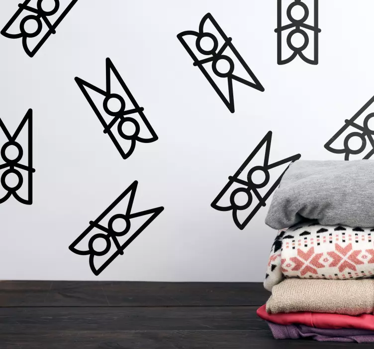 贴纸 店前标志 简约洗衣夹 - TenStickers