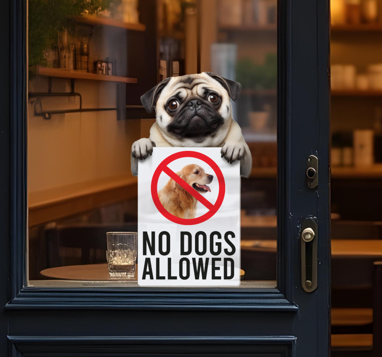 贴纸 店前标志 no dogs allowed sign funny - TenStickers
