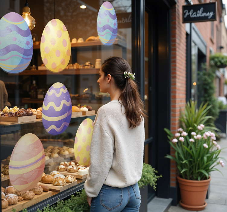 贴纸 店前标志 水彩鸡蛋 - TenStickers