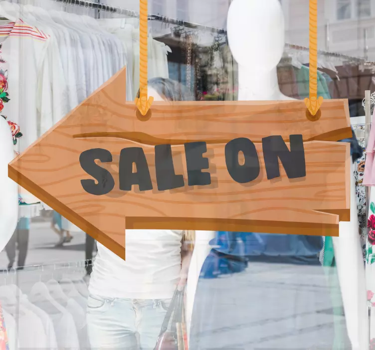 贴纸 店前标志 木质促销箭头 - TenStickers