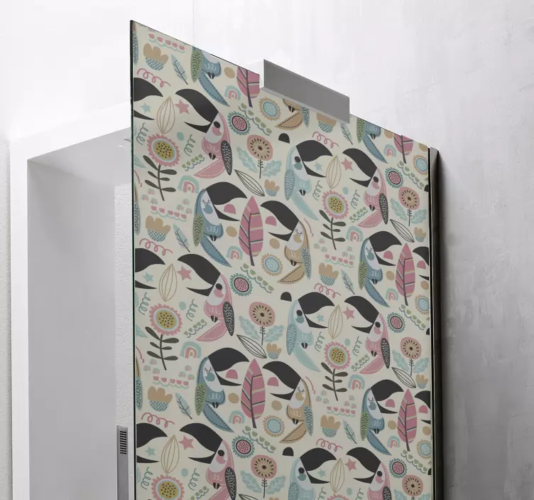 淋浴贴纸梦幻鸟儿图案 - TenStickers