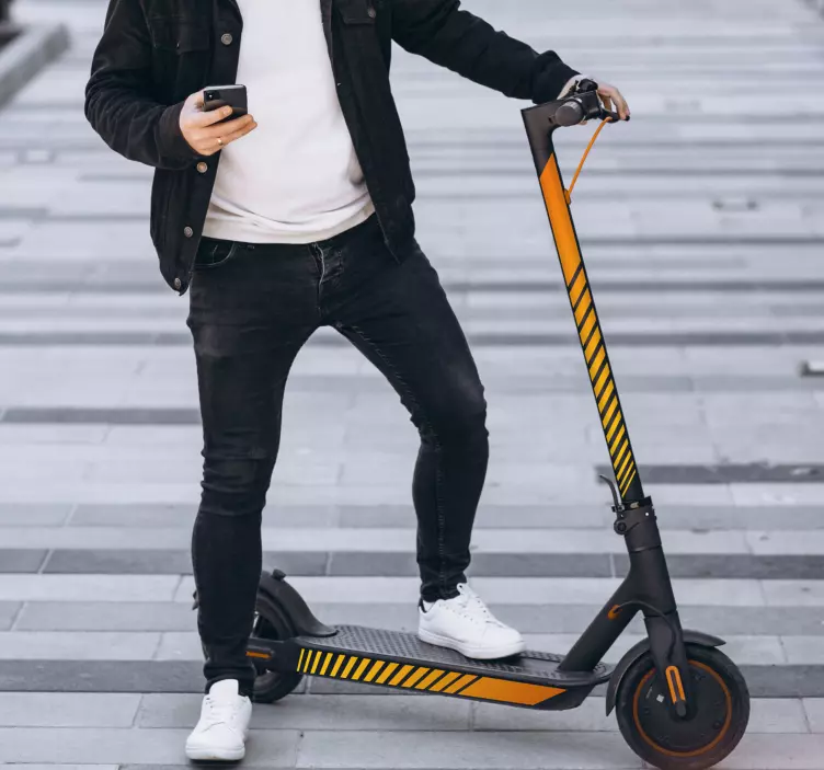 贴纸 滑板车 滑板带橙色 - TenStickers