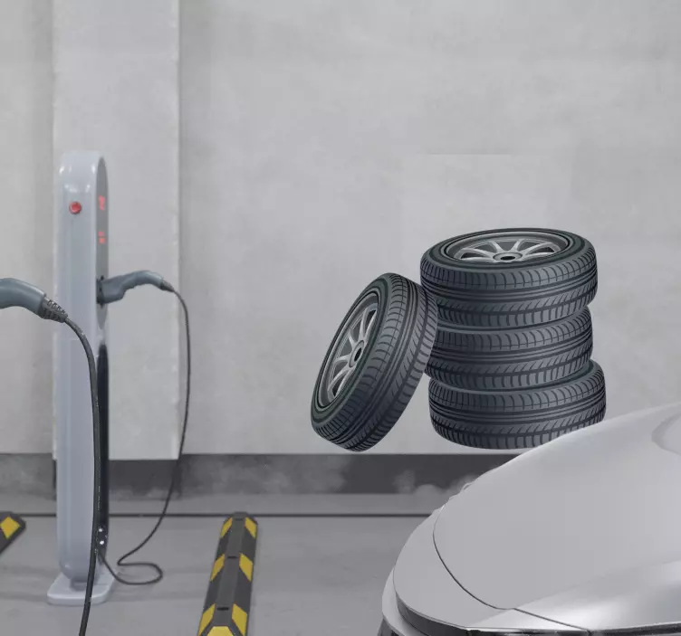 堆叠的轮胎墙贴 - TenStickers