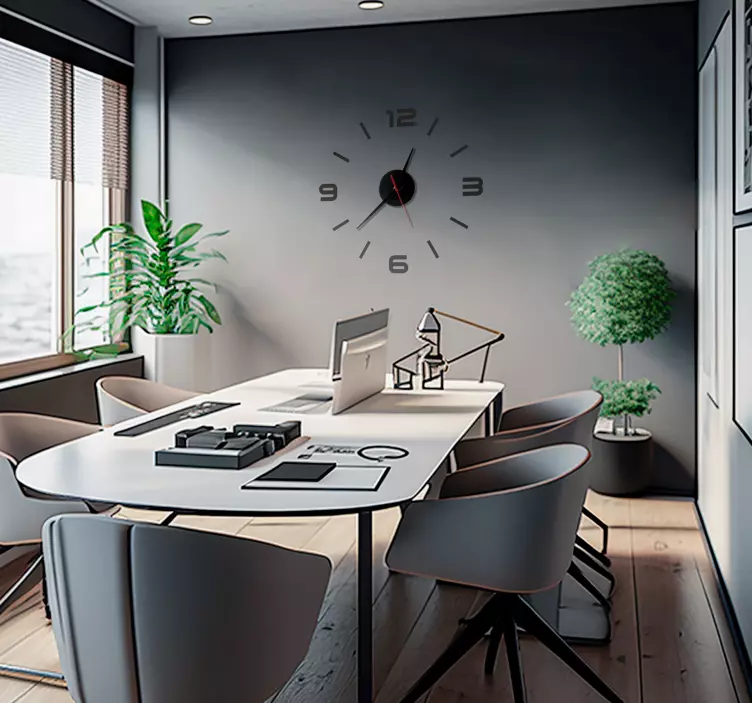 时钟墙贴纸 条纹和数字 - TenStickers