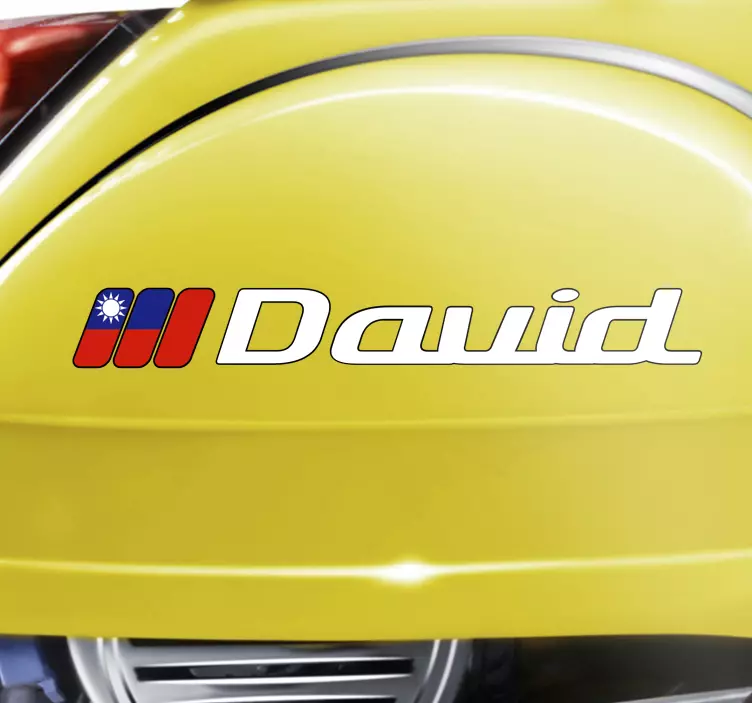 台湾国旗自定义名称摩托车贴花 - TenStickers