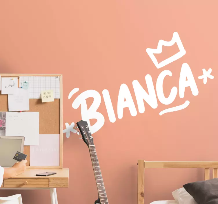 贴纸 青少年房间墙贴 自定义名字王冠 - TenStickers