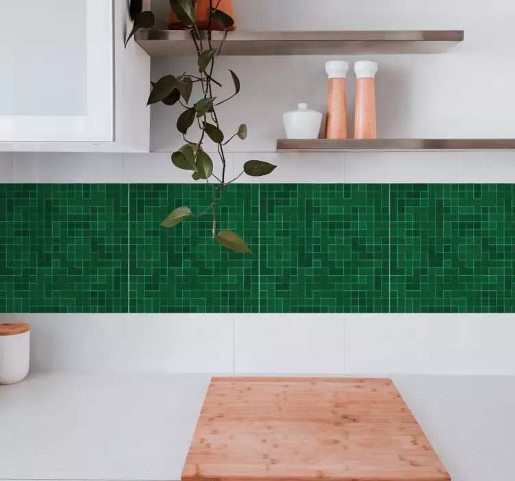 贴膜贴纸几何绿色图案 - TenStickers