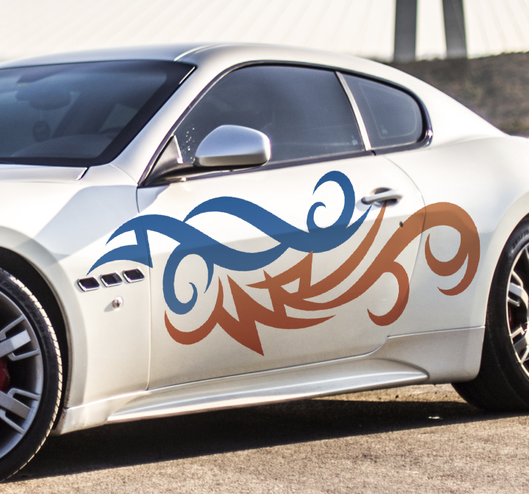 部落七彩火焰车贴 - TenStickers