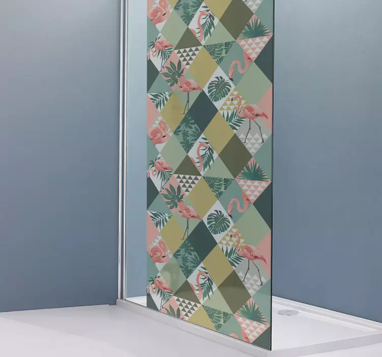 热带丛林淋浴屏贴纸 - TenStickers