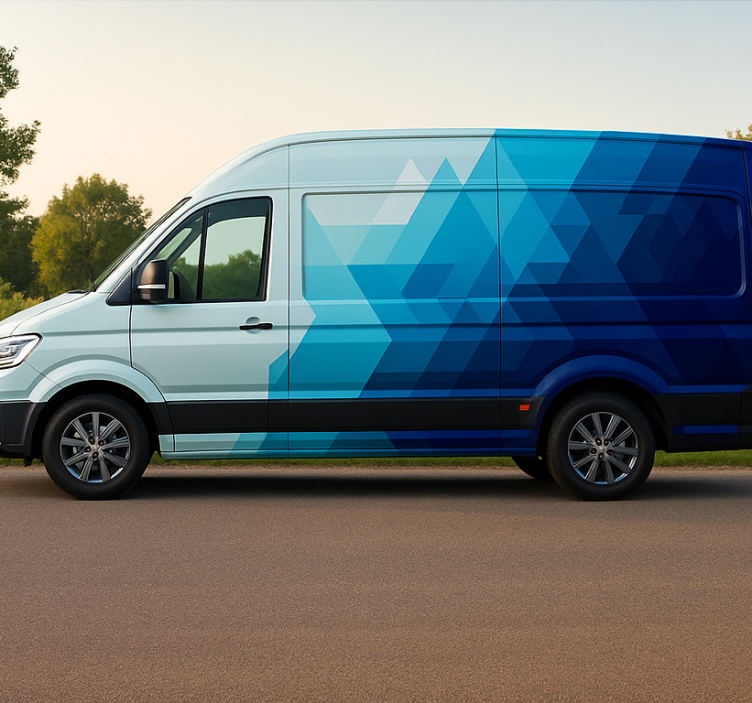 贴纸 面包车和卡车的贴纸 蓝色三角形设计 - TenStickers