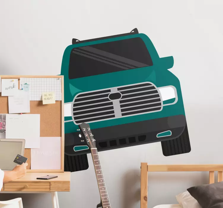 车辆主题贴纸时尚卡车插图 - TenStickers