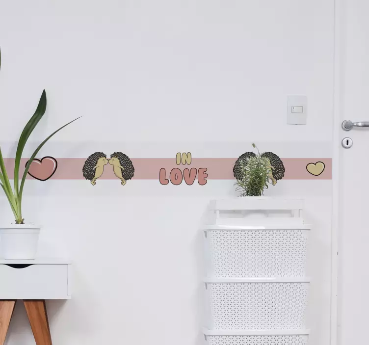 动物贴画 刺猬情侣接吻 - TenStickers