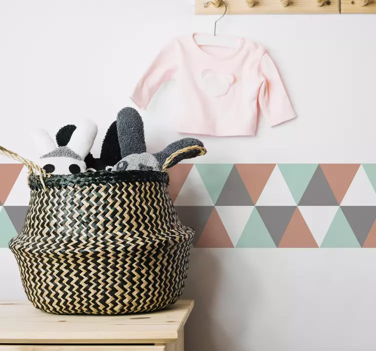 动物贴画三角形粘性墙纸 - TenStickers