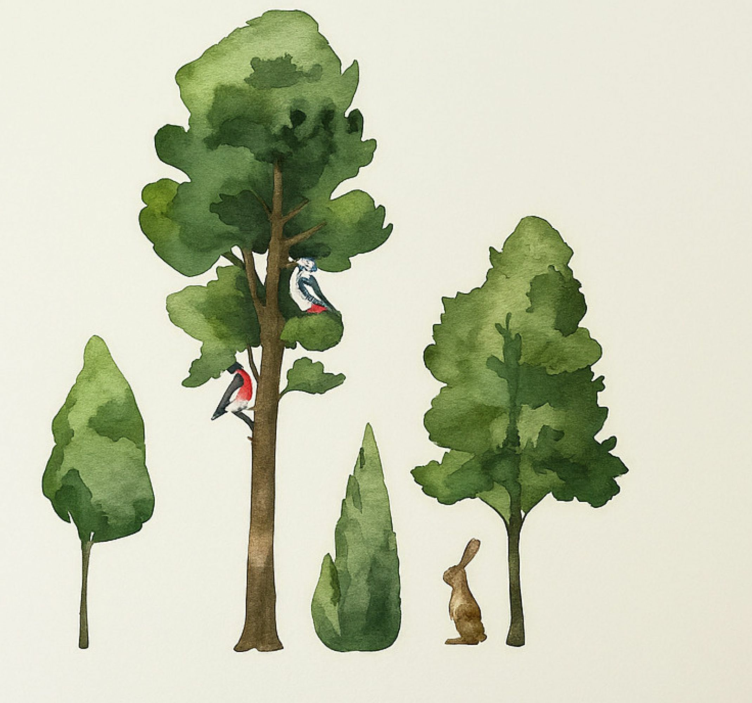 贴纸  墙贴 aquarella 木树 - TenStickers