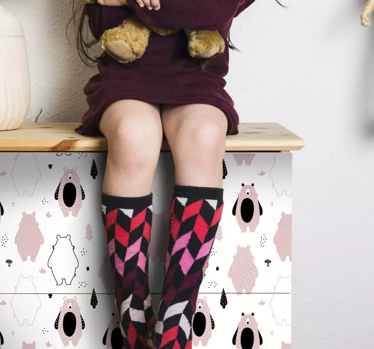 贴纸壁纸可爱熊图案 - TenStickers