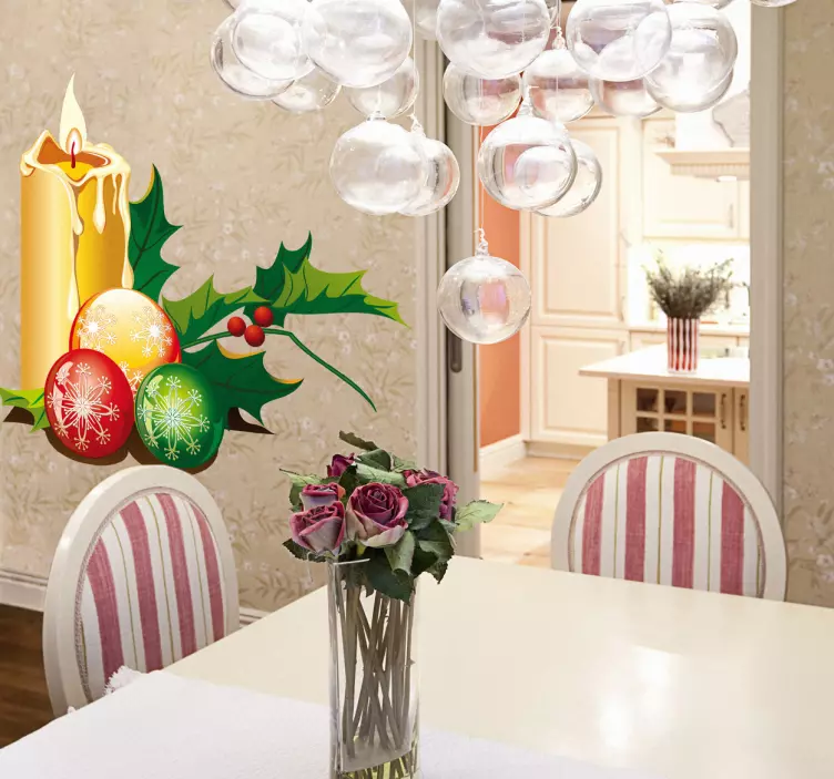 贴纸其他事件圣诞蜡烛装饰品 - TenStickers