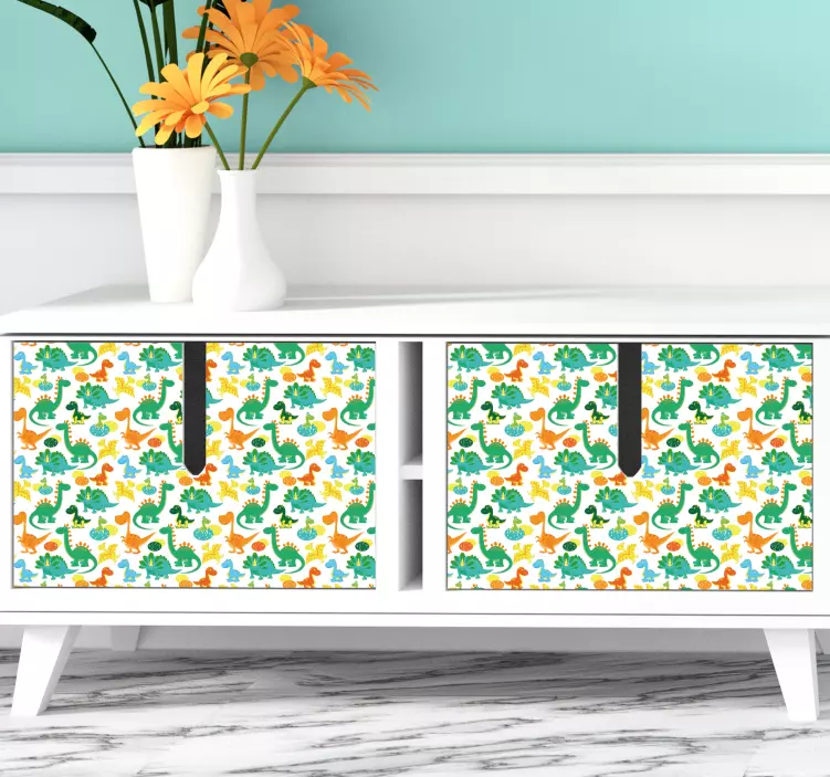 动物贴画 色彩缤纷的恐龙图案 - TenStickers