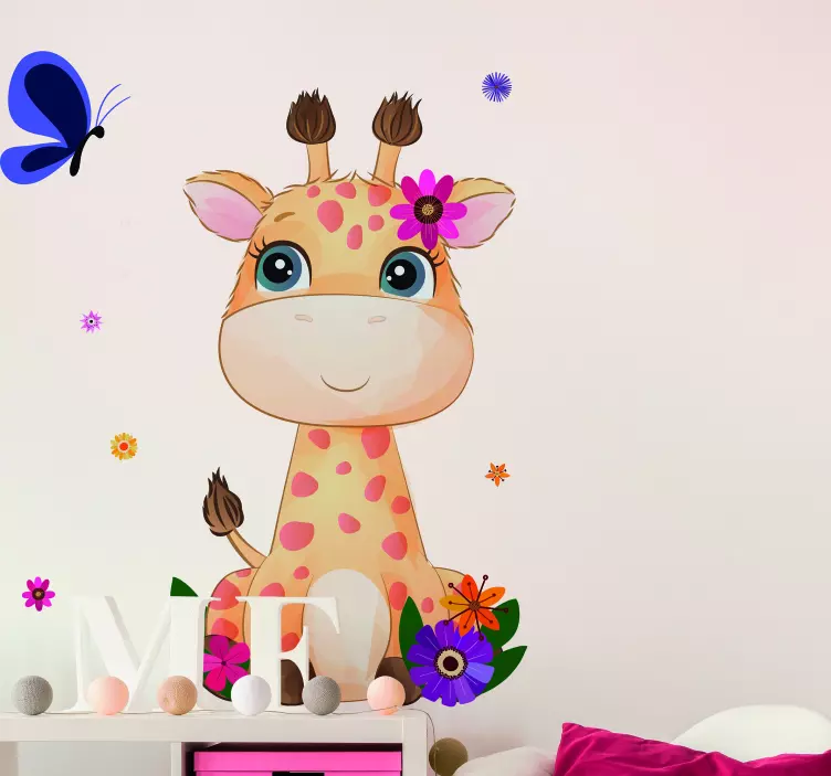 贴纸壁纸 可爱的长颈鹿角色 - TenStickers