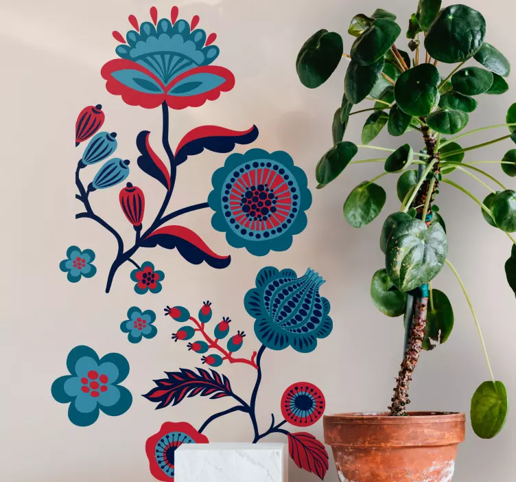 动物贴画花卉多彩排列 - TenStickers