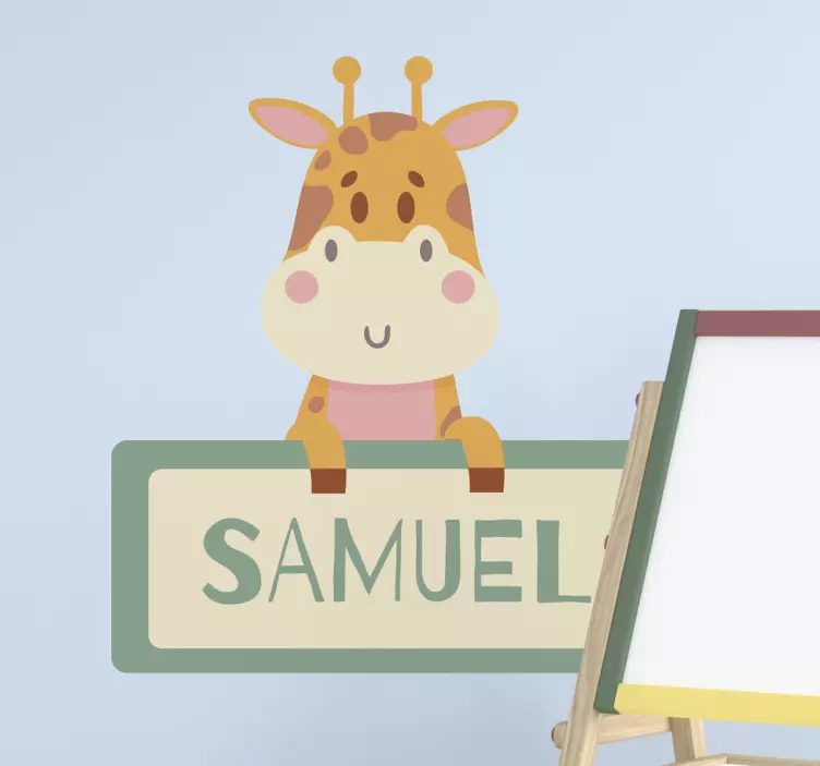 儿童墙贴纸可爱长颈鹿造型 - TenStickers