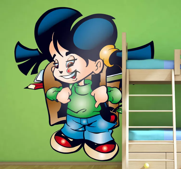 儿童墙贴纸 性格开朗的小学生 - TenStickers