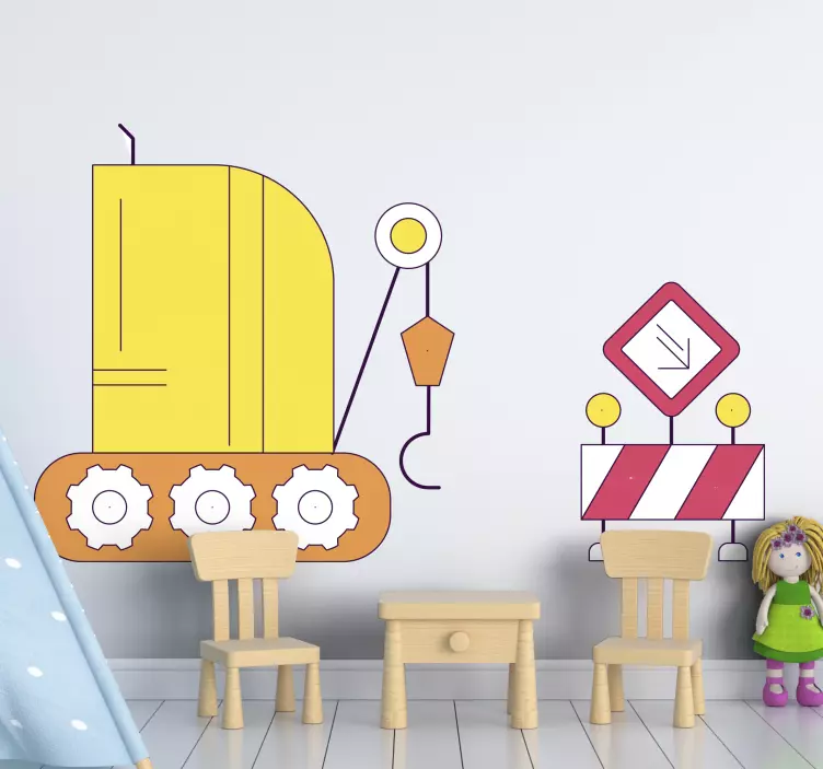 儿童墙贴纸带来建筑车辆的兴奋感 - TenStickers