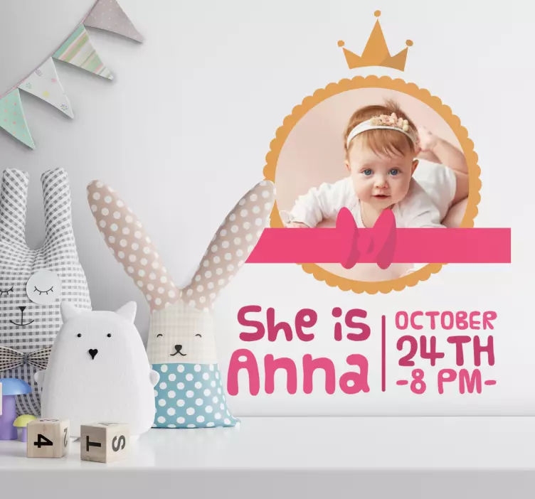 儿童墙贴纸 定制婴儿公告 - TenStickers