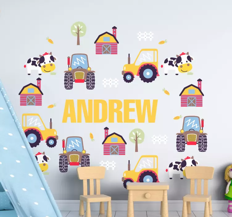 儿童墙贴纸农场主题个性化设计 - TenStickers