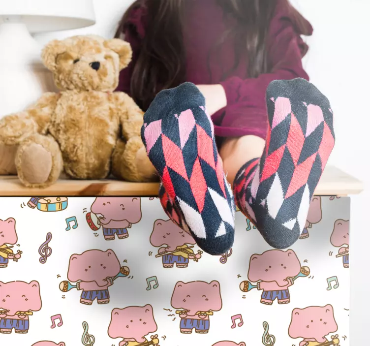 儿童墙贴纸音乐卡通角色 - TenStickers