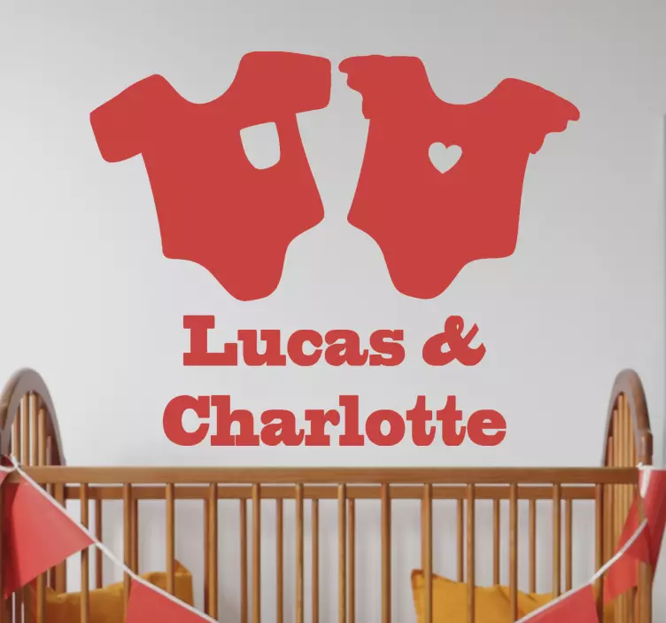 儿童墙贴纸 双胞胎房间的名字 - TenStickers