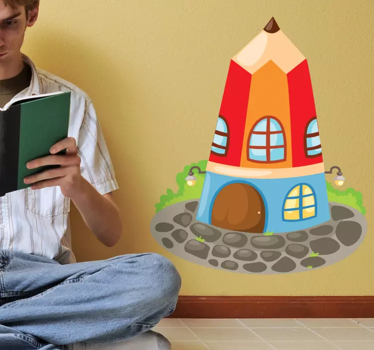 儿童墙贴纸铅笔屋设计 - TenStickers