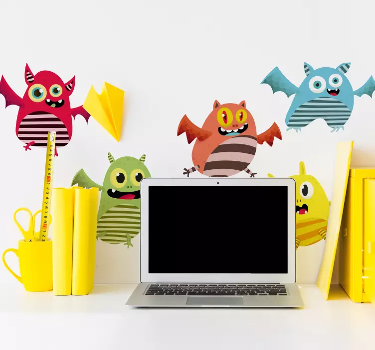 儿童墙贴纸 充满活力的动画生物 - TenStickers