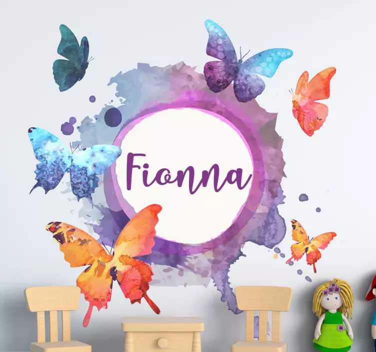 儿童墙贴纸生动的蝴蝶组合 - TenStickers