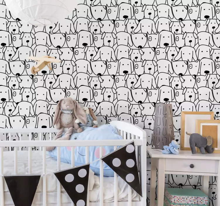 贴纸壁纸可爱狗狗面孔 - TenStickers