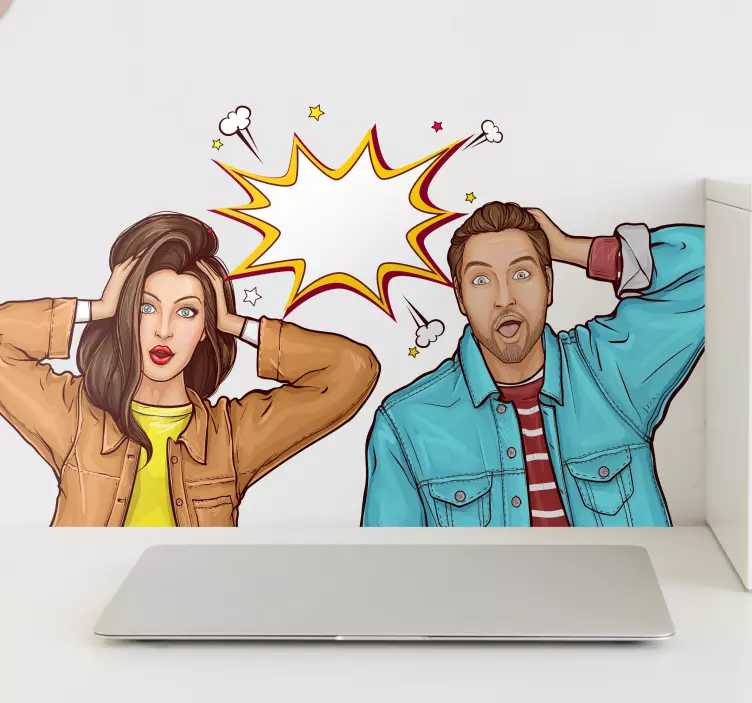 人像贴纸带惊讶表情角色 - TenStickers