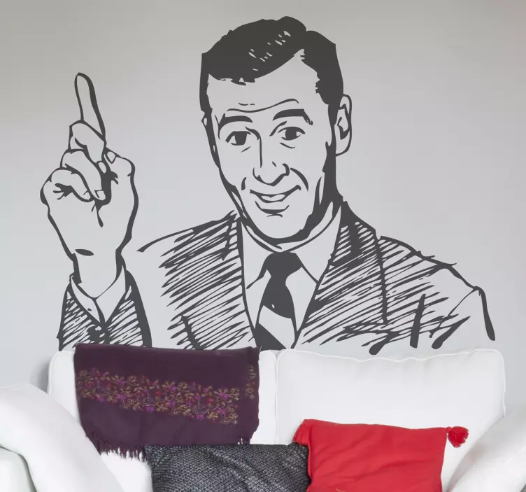 人像贴纸 异想天开的指向人物 - TenStickers