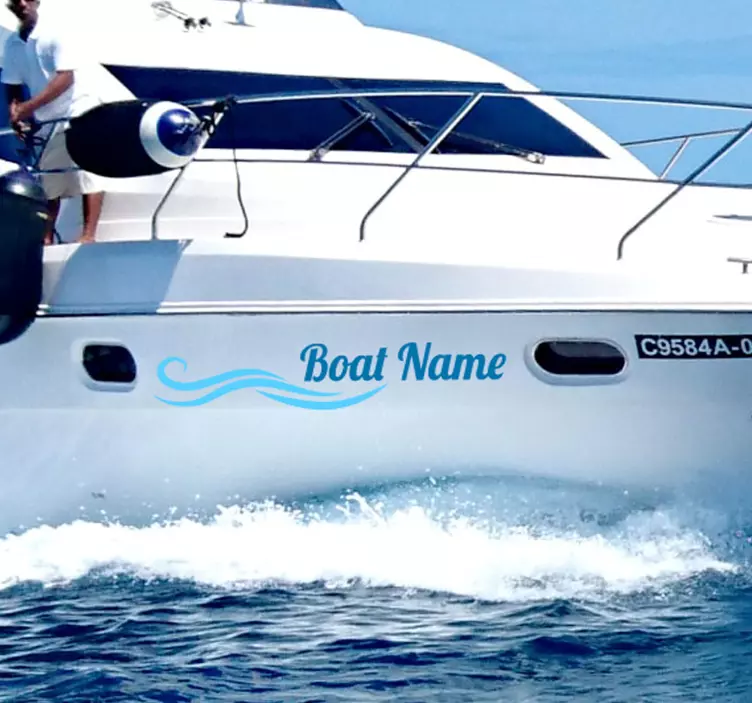 航海墙贴纸 波浪定制水上船名贴纸 - TenStickers