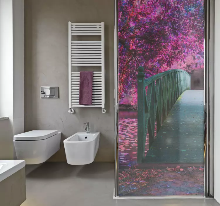 淋浴贴纸 木桥景观 - TenStickers