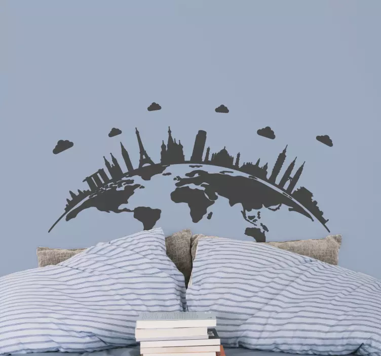 世界地图与历史古迹 - TenStickers