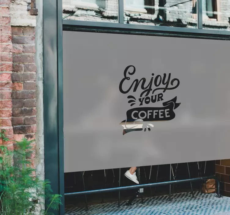 贴纸 店前标志 你的标志在半透明上 - TenStickers