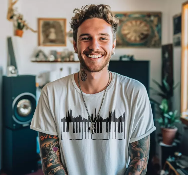 T恤衫 键盘和声波 - TenStickers