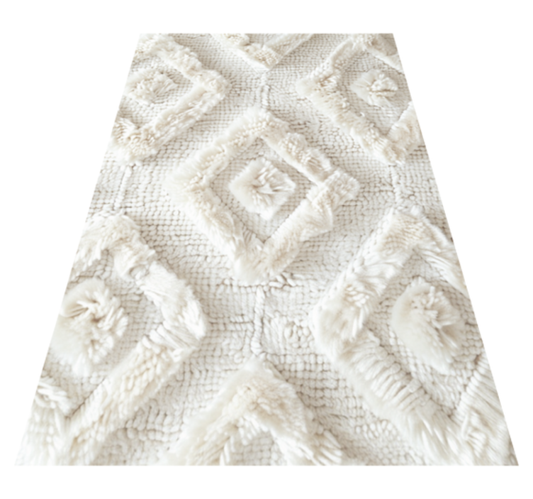 乙烯基地毯白色 钻石图案 - TenStickers