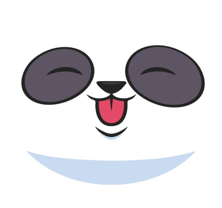 乙烯基地毯白色 熊猫脸 - TenStickers