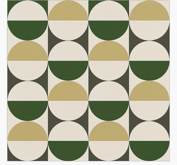 乙烯基地毯饭厅 中世纪圆形图案 - TenStickers