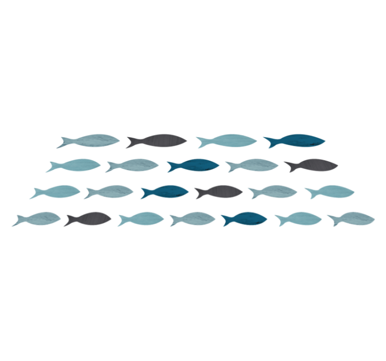乙烯基地毯动物蓝色鱼类剪影 - TenStickers